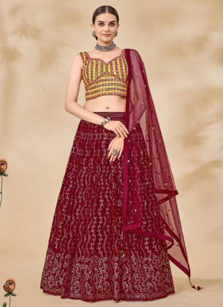 Maroon Colour Arya Volume 39 Stylish Navrati Fancy Feative Wear Latest Lehenga Collection 25002